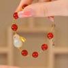 Pulsera de Jade Conejo estilo chino jade Hetian para niñas pulsera de nicho de lujo ligero para mujer pulsera regalo de cumpleaños Qixi para novia