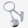 Llavero de Acero Inoxidable Copa Mundial de Fútbol Nueva Transfronteriza Colgante para Mochila Deportiva de Fútbol Patrón Láser Doble Cara