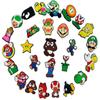 27 zapatos de Super Mario con diseño de dibujos animados, hebilla decorativa con forma de flor, accesorios para jardín