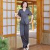Novo Conjunto de Verão da Mamãe, Elegante e Casual de Manga Curta, Elegante para Meia-Idade e Idosos, Conjunto de Duas Peças Redutor de Idade e Estilo Ocidental