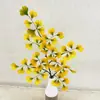 Fondo decorativo pared hojas amarillas ramas falsas hojas de ginkgo verdes hojas de árbol simulación plantas verdes