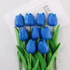Flores artificiales de tulipán personalizadas para sala de estar, decoración de mesa de comedor, decoración de bodas, accesorios de fotografía y arreglos de plantas verdes para ambientación de escenas.