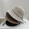 Sombrero de pescador de punto a cuadros estilo coreano, largo al frente y corto atrás, con amarre, para mujer, versátil para primavera y verano, sombrero para protección solar al aire libre