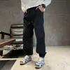 Pantalones casuales cómodos y versátiles de corte tridimensional estilo americano, nuevo modelo de otoño, pantalones casuales simples para hombre con cordón y cintura elástica