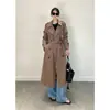 Modelo de Passarela Estilo Linha! Mais de 20.000 vendidos no balcão. Trench Coat Longo de Algodão Dupla Face Slim Fit para Mulheres, Coleção Primavera 2026