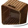 Cesta de almacenamiento de armario nórdico, caja de almacenamiento tejida, cesta organizadora simple para sala de estar, tejido de imitación de ratán