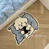Alfombra Coreana Ins Simple con Forma Especial de Gatito y Perro para Sala de Estar, Ventana Saliente, Felpudo Decorativo, Absorbente de Agua y Resistente a Manchas, Manta para Mesita de Noche de Dormitorio