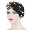 Gorro Hiyab Impreso de Seda de Leche Cepillada de Amazon con Estampado Floral y Diseño Corto Trenzado que Puede Ocultar el Cabello en la Parte Posterior