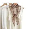 Bufanda de Encaje Dulce con Flores y Diamantes Estilo Francés Nueva Llegada Primavera y Verano Bufanda Triangular de Encaje Bordada Versátil Accesorios Finos Bufanda