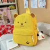 Nova Mochila de Veludo Outono/Inverno 2025 para Mulheres, Moda Coreana Bonita e Mochila de Grande Capacidade para Alunos do Ensino Fundamental e Médio