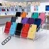 Suporte de exibição de celular em acrílico, prateleira de exibição em escada multicamadas para salões de beleza, caixa de batom, prateleira de armazenamento para cosméticos e figuras