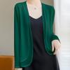 Chaqueta corta tipo cárdigan con protector solar para mujer, abrigo de gasa fina de color liso, abrigo suelto con protección solar y chal para verano.