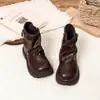Botas Infantis 2026 Outono Novidades Moda Infantil Estilo Britânico Dr. Botas de Couro Macio com Solado Retrô Martens para Crianças Médias e Mais Velhas