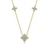 Colar de Prata Esterlina S925 com Moissanita de Três Flores, Corrente para Clavícula de Trevo de Quatro Folhas de Luxo Leve, Fabricante de Pingentes Simples e Versáteis para Mulheres