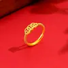 Anillo de Moneda de Cobre Atractor de Fortuna para Mujer, Moda Retro Nuevo Diseño Hueco 2025, Estilo de Nicho, Anillo Versátil y de Alta Gama
