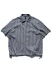 Camisa Xadrez Manga Curta Estilo Japonês Retrô para Homens, Verão, Caimento Solto, Camisa Tendência e Estilosa com Cordão na Manga