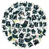 Estilo Nuevo Transfronterizo 50 Lindos Gatos Negros Antropomórficos de Dibujos Animados Pegatinas Creativas para Botellas de Agua y Decoración de Patinetas, Pegatinas Impermeables