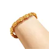Pulsera de trébol de cuatro hojas en forma de corazón de color oro arena vietnamita para mujer, pulsera de corazón con diseño de trébol de la suerte de nicho, joyería, venta al por mayor de fabricante