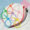 Corbatas de Cable de Silicona de Colores 22 cm Corbatas de Cable de Renacuajo Llavero DIY Colgante para Joyería Correa para Bolsa Lanyard para Paquete de Datos