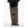 Pantalones Cargo Camuflados de Montaña para Hombre, Pantalones Anchos Rectos Holgados, Pantalones de Paracaidista Modernos Americanos para Commuter
