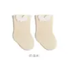 Calcetines para Bebé para Primavera y Otoño, Calcetines de Algodón para Niños, Antibacterianos, Resistentes al Olor, Sin Costuras, Delgados, Color Sólido, Puño Suelto, Calcetines de Media Caña para Niñas