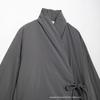Amazon Europeo y Americano Venta al por Mayor Transfronteriza 2024 Invierno Nuevo Abrigo de Algodón Gris para Mujer Estilo Kimono Cruzado