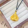 Joyería Chapada en Oro Colgante de Buda Colgante del Buda Maitreya Collar del Buda Relleno de la Barriga Riendo Oro de Imitación Sensación de Alta Gama Collar para Hombre Estilo Antiguo