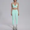 Conjunto de sutiã esportivo sexy sem costas europeu e americano transfronteiriço, conjunto de roupa de corrida fitness yoga sem costura, secagem rápida, bumbum de pêssego