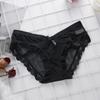 Roupa Íntima de Renda para Meninas Calcinha de Algodão Puro com Forro Antibacteriano Transparente de Cintura Baixa Levanta Bumbum Laço Calcinha Feminina Sem Costura e Respirável