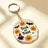 Chaveiro de Halloween Transfronteiriço Personalizável Ação de Graças Casamento Estilo Abóbora Fantasma Rosa Chaveiro de Acrílico Doce e Descolado