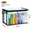 Caixa Organizadora de Livros Transparente com Zíper de PVC para Fronteira, Caixa de Armazenamento de Livros Ilustrados e Didáticos de Grande Capacidade, Caixa Organizadora Doméstica à Prova de Poeira