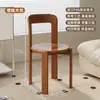 Silla de comedor rey, silla de madera maciza, silla de escritorio antigua de estilo medio, silla de té, mesa de comedor, mesa de isla, silla con respaldo, taburete de tocador de diseño rojo