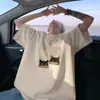 Camiseta de Manga Corta Blanca con Estampado Creativo Divertido para Hombre, Verano, Delgada, Transpirable, Casual, Holgada, Seda de Hielo, Secado Rápido, Media Manga