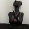 Colgante de Corazón Gótico con Remaches y Borlas, Cadena para Clavícula Unisex Estilo Hip-Hop, Cadena para el Cuello de Nicho Accesorio de Moda