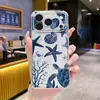 Fornecido diretamente pelo fabricante, novas capas de celular com tema oceânico de estrela-do-mar e coral para iPhone 15 Pro Max, perfeitas para as praias de verão