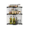 Estante de Almacenamiento para Cocina, Estante Triangular de Esquina para Especias, Estante de Almacenamiento Multicapa para Aceite, Sal, Salsa y Vinagre, Estante de Esquina para Lavabo de Baño