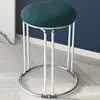 Mesa de Jantar Alta de 46cm Modelo Banqueta de Barra de Aço Reforçado Celebridade da Internet Espessada Espessada Aço Inoxidável Painel Alto Banqueta Doméstica Fashionável Banqueta Redonda