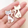 20 Estilos Mixtos de Lindos Colgantes de Gato de Dibujos Animados de Aleación con Impresión de Goteo de Aceite para Pulseras, Llaveros y Accesorios de Joyería DIY