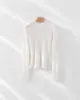 Suéter de Punto sin Costuras con Textura de Espiga 100% Lana Merino Lavable a Máquina para Mujer, Prenda Base de Manga Larga para Otoño e Invierno