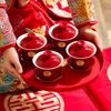 Juego de tazas de té Jing para boda boda modificado un par carácter Xi Rojo Taza de té para boda juego de té suministros para boda