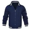 Chaqueta de béisbol para hombre talla europea, abrigo casual para primavera y otoño, color liso, cuello alto, con cremallera, ropa para hombre, comercio exterior transfronterizo