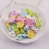 Flores Estéreo Flor Rosa Resina Acrílico Coloridas Banhadas a UV Contas Soltas DIY Feito à Mão Corrente para Celular Acessórios de Joias