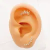Brinco de zircônia, 1.2*6mm brinco de osso mole da moda joia para piercing de orelha com zircônia de coroa