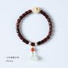 Xiuyu flor de lótus dossel folha pequena sândalo vermelho corte reto contas cilíndricas pulseira criativa texto de garra de gato assado em carbono brincadeira pulseira de sândalo pulseira atacado