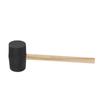 Procesando martillo de goma negro personalizado de 180g mango de madera martillo de cuero martillo de estantería