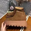Botas de Neve de Pelo de Coelho Genuíno para Mulheres 2025 Inverno Novo Botas Slim de Camurça com Solado Grosso para Mulheres Botas Casuais para Mulheres Botas Femininas com Forro de Lã