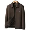 Nueva Chaqueta de Hombre Otoño/Invierno 2026 Casual de Negocios Solapa Moda Versátil Acolchada Engrosada Lana Chaqueta Abrigo