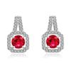 Pendientes de botón cuadrados de moda coreana, venta caliente, mismo estilo, microincrustados, con diamantes grandes de quilates, pendientes cuadrados para mujer, pendientes