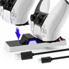 Carregador de assento para controle PS5 Base de carregamento para controle PS5 com luz LED Carregador de controle PS5 Acessórios de carregador duplo para PS5