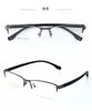 Nuevas Gafas de Prescripción para Hombre, Armazón de Acero, Media Montura Cepillada, Elegantes, Versátiles, Montura Grande, Disponibles para Venta al por Mayor y Pedidos Mixtos